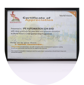 Certificate of Appreciation Vision's Child Sponsorship Programme Certificate of Appreciation Vision's Child Sponsorship Programme