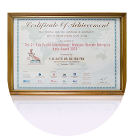 The 2nd Asia Pacific International Honesty Enterprise Keris Award 2003 The 2nd Asia Pacific International Honesty Enterprise Keris Award 2003